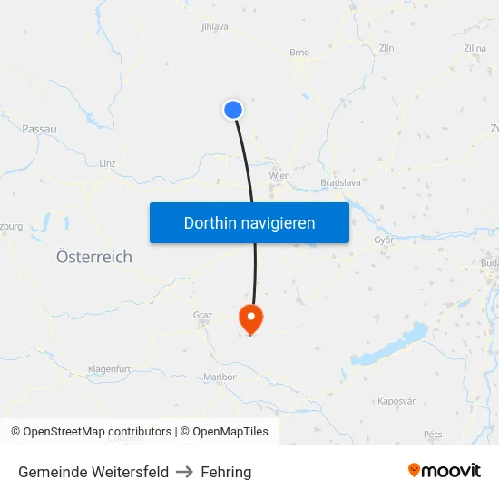 Gemeinde Weitersfeld to Fehring map
