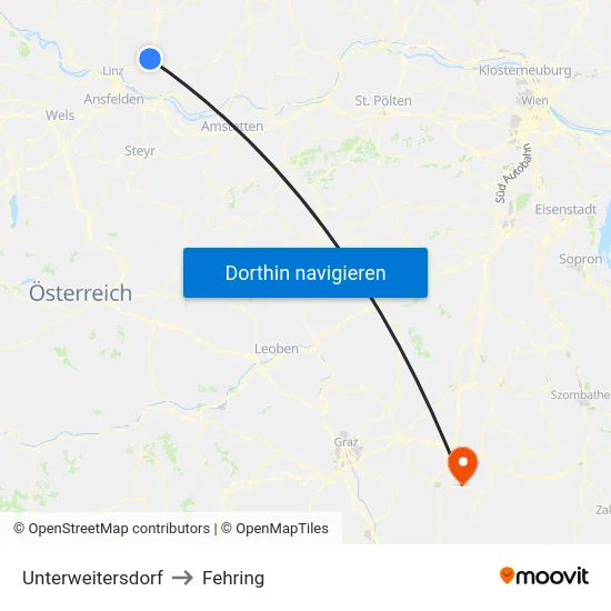 Unterweitersdorf to Fehring map