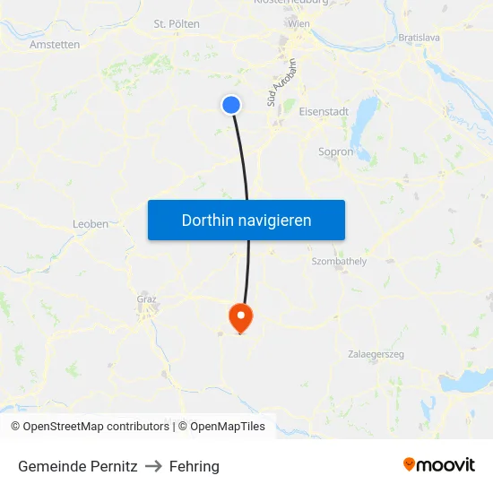Gemeinde Pernitz to Fehring map