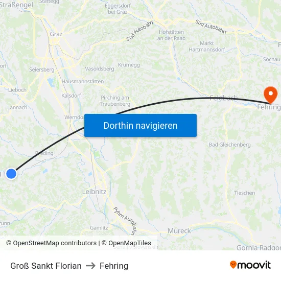 Groß Sankt Florian to Fehring map