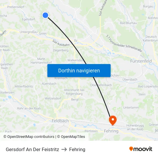 Gersdorf An Der Feistritz to Fehring map