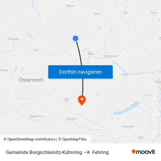 Gemeinde Burgschleinitz-Kühnring to Fehring map