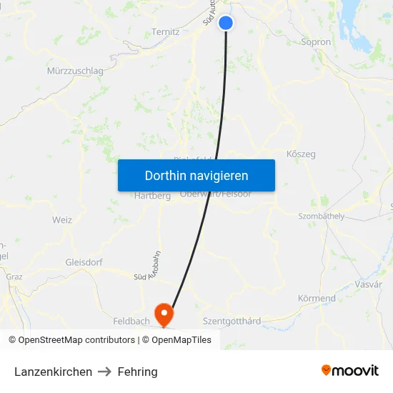 Lanzenkirchen to Fehring map