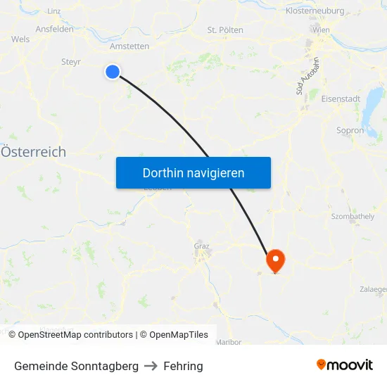 Gemeinde Sonntagberg to Fehring map