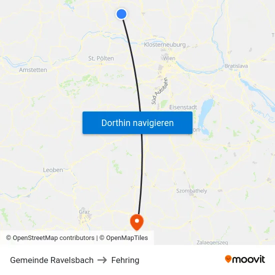 Gemeinde Ravelsbach to Fehring map