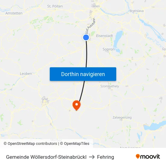 Gemeinde Wöllersdorf-Steinabrückl to Fehring map