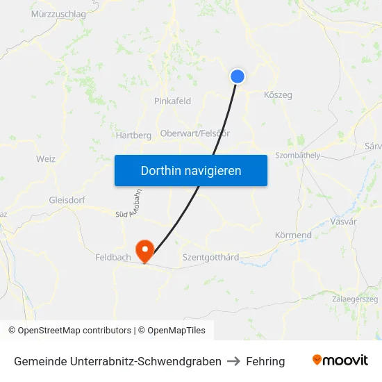 Gemeinde Unterrabnitz-Schwendgraben to Fehring map