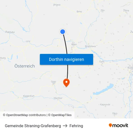 Gemeinde Straning-Grafenberg to Fehring map
