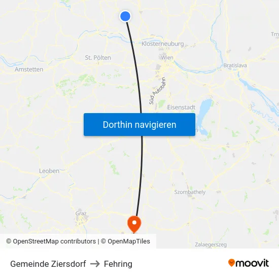 Gemeinde Ziersdorf to Fehring map