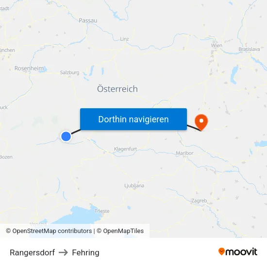 Rangersdorf to Fehring map