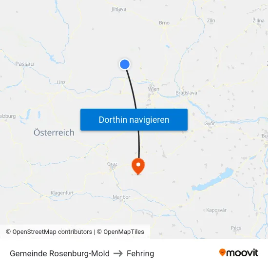 Gemeinde Rosenburg-Mold to Fehring map