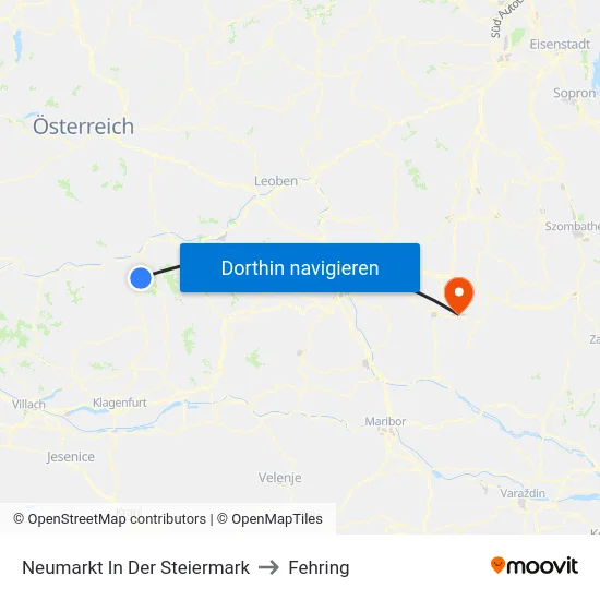 Neumarkt In Der Steiermark to Fehring map
