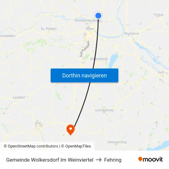 Gemeinde Wolkersdorf Im Weinviertel to Fehring map