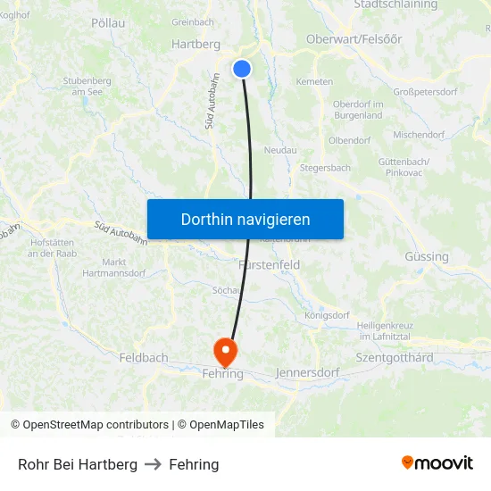 Rohr Bei Hartberg to Fehring map