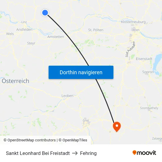 Sankt Leonhard Bei Freistadt to Fehring map
