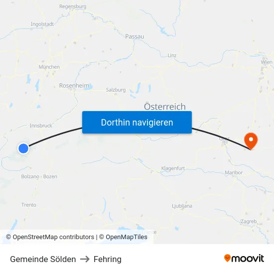 Gemeinde Sölden to Fehring map