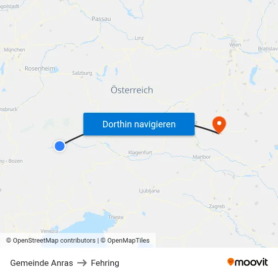 Gemeinde Anras to Fehring map