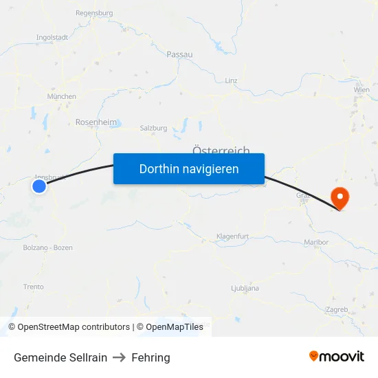 Gemeinde Sellrain to Fehring map