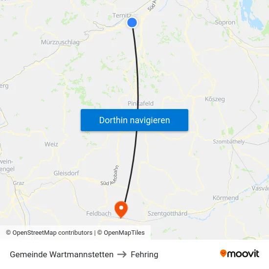 Gemeinde Wartmannstetten to Fehring map