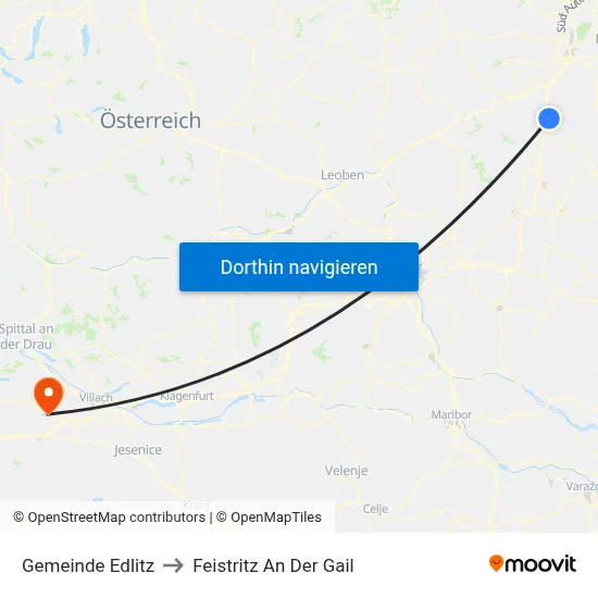 Gemeinde Edlitz to Feistritz An Der Gail map
