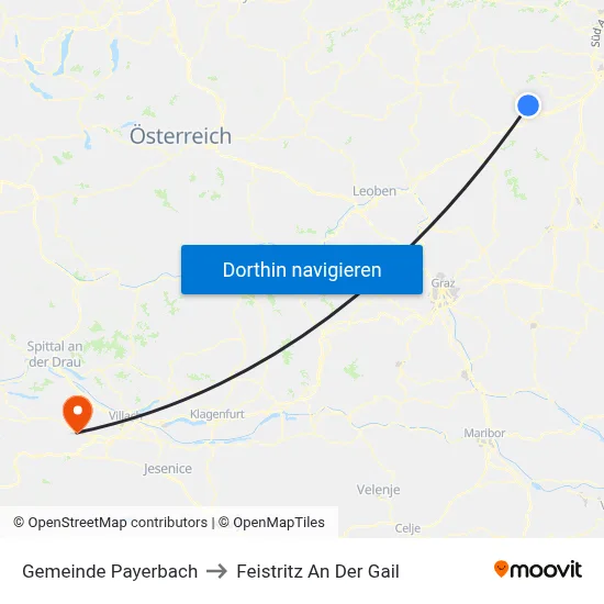 Gemeinde Payerbach to Feistritz An Der Gail map