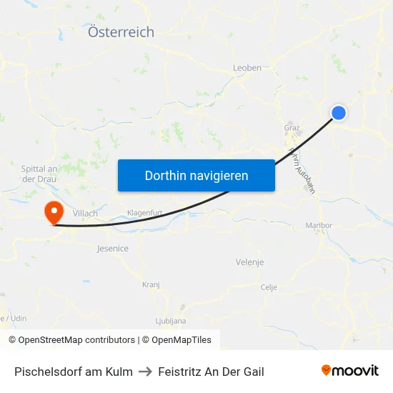 Pischelsdorf am Kulm to Feistritz An Der Gail map