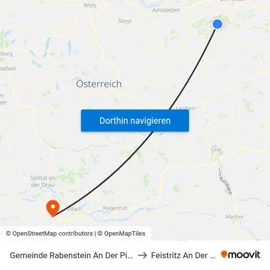 Gemeinde Rabenstein An Der Pielach to Feistritz An Der Gail map