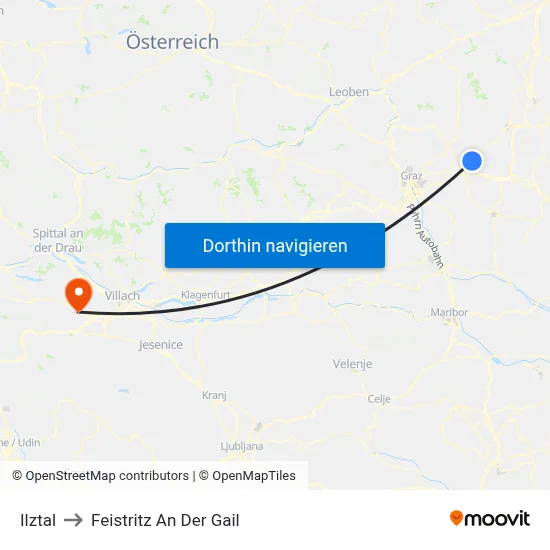 Ilztal to Feistritz An Der Gail map