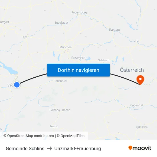 Gemeinde Schlins to Unzmarkt-Frauenburg map