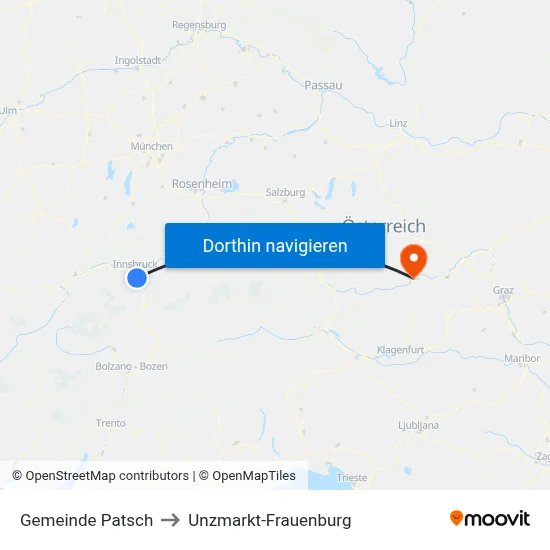 Gemeinde Patsch to Unzmarkt-Frauenburg map