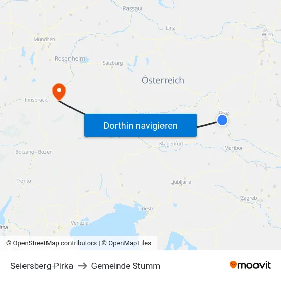 Seiersberg-Pirka to Gemeinde Stumm map