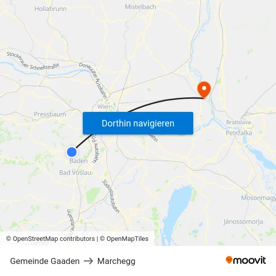 Gemeinde Gaaden to Marchegg map