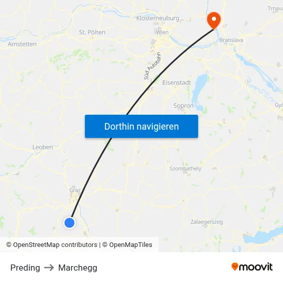 Preding to Marchegg map