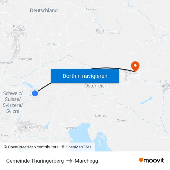 Gemeinde Thüringerberg to Marchegg map