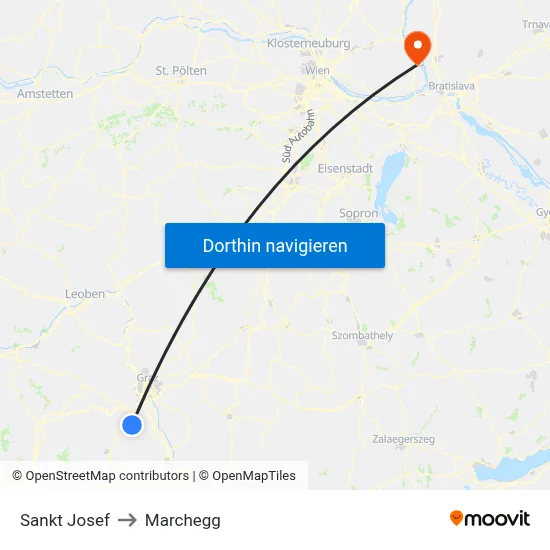 Sankt Josef to Marchegg map