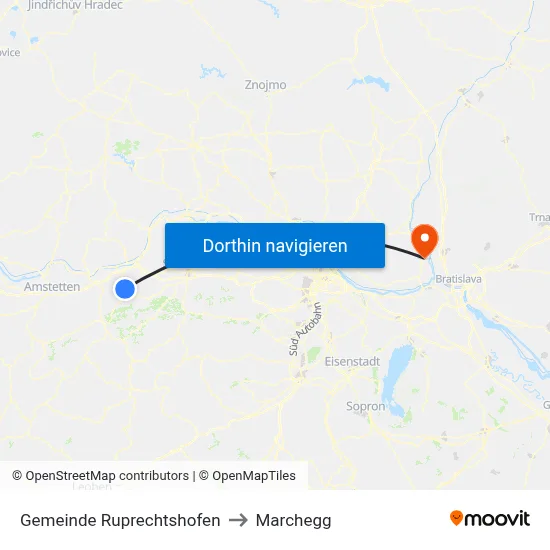 Gemeinde Ruprechtshofen to Marchegg map