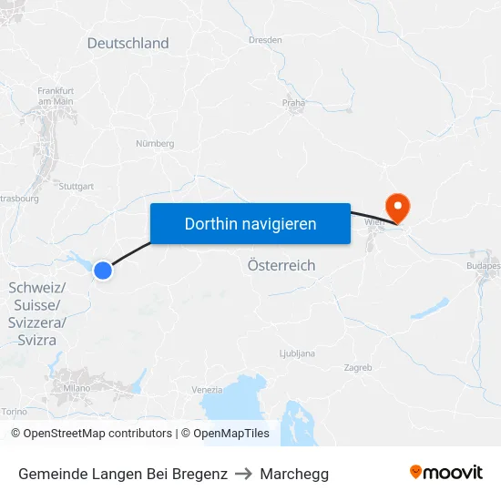 Gemeinde Langen Bei Bregenz to Marchegg map