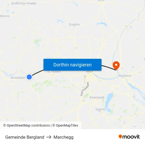 Gemeinde Bergland to Marchegg map