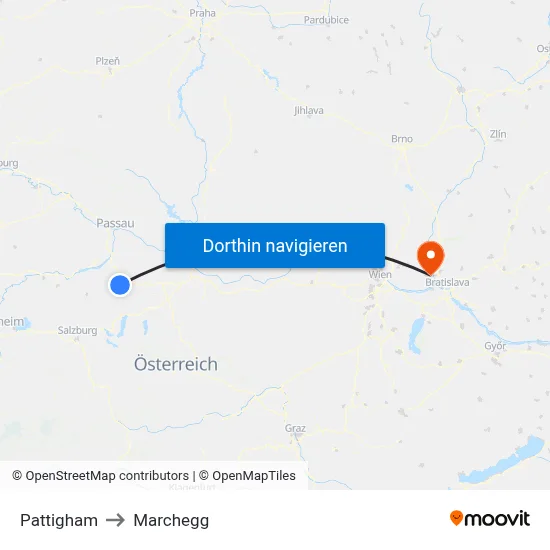 Pattigham to Marchegg map