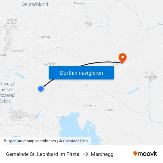 Gemeinde St. Leonhard Im Pitztal to Marchegg map