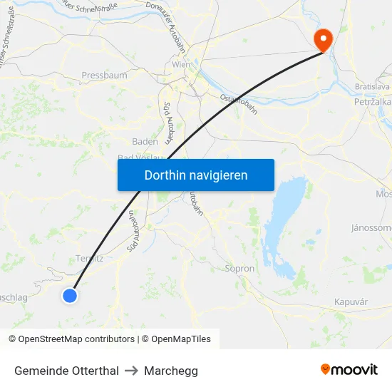 Gemeinde Otterthal to Marchegg map