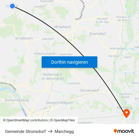 Gemeinde Stronsdorf to Marchegg map