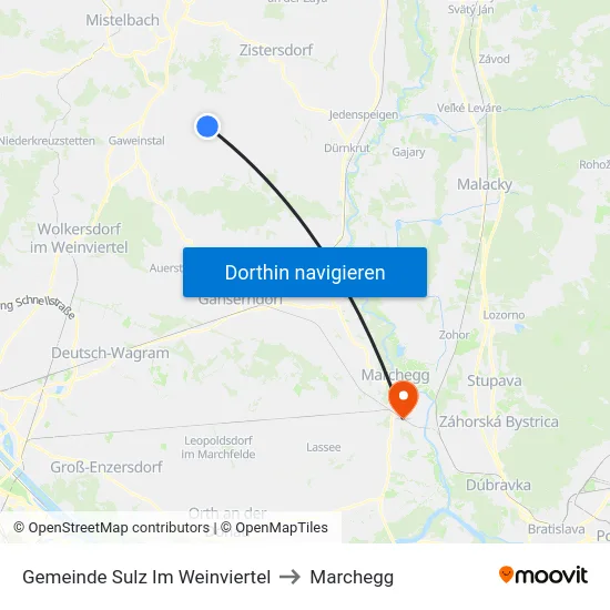 Gemeinde Sulz Im Weinviertel to Marchegg map