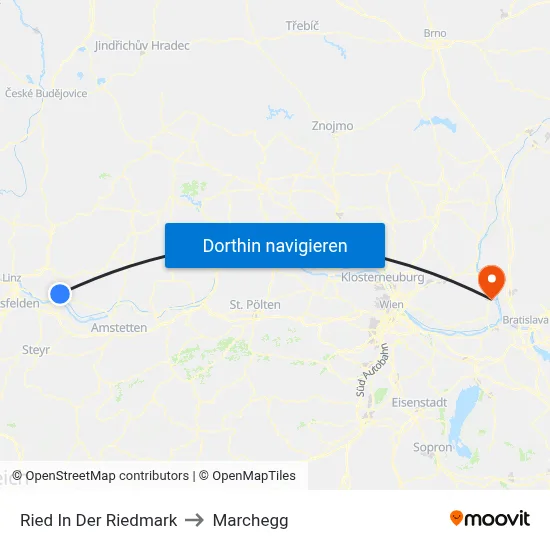 Ried In Der Riedmark to Marchegg map