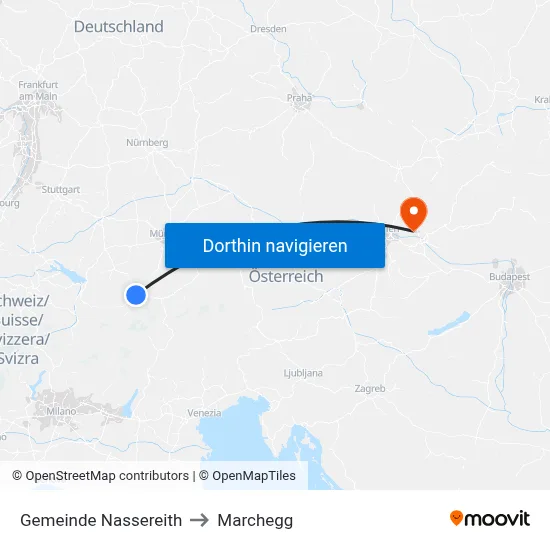 Gemeinde Nassereith to Marchegg map