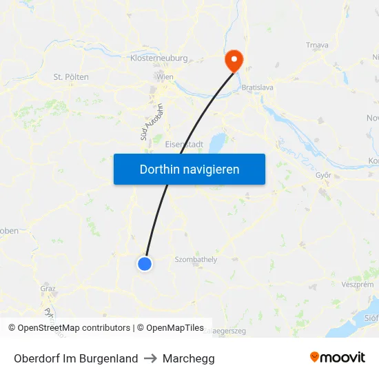 Oberdorf Im Burgenland to Marchegg map