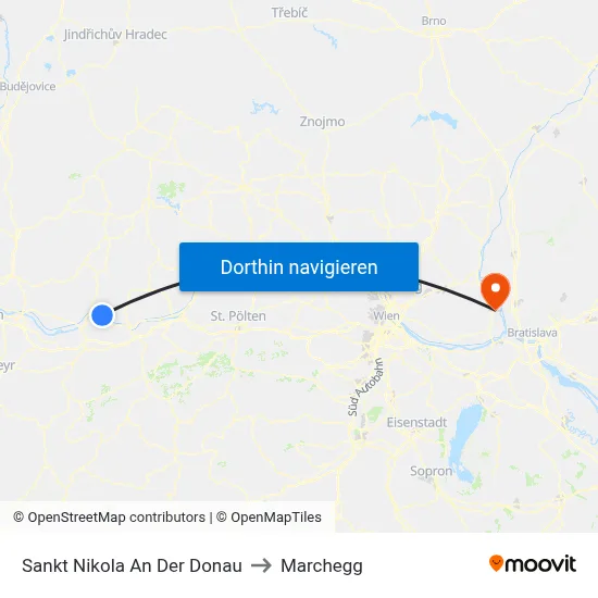 Sankt Nikola An Der Donau to Marchegg map