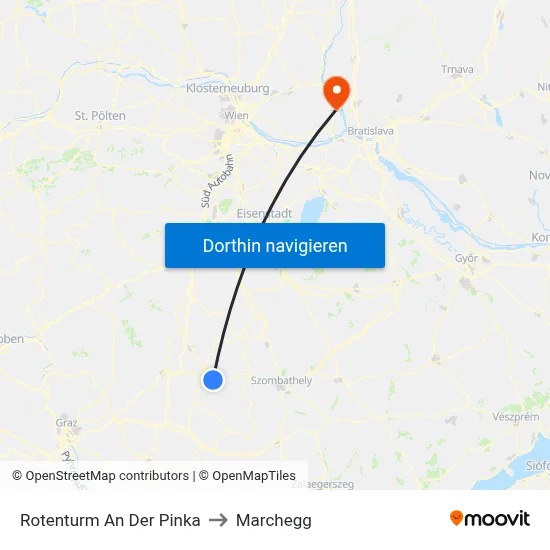 Rotenturm An Der Pinka to Marchegg map
