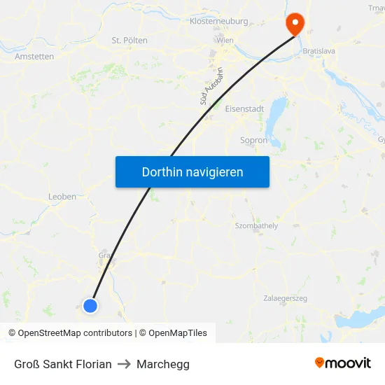 Groß Sankt Florian to Marchegg map