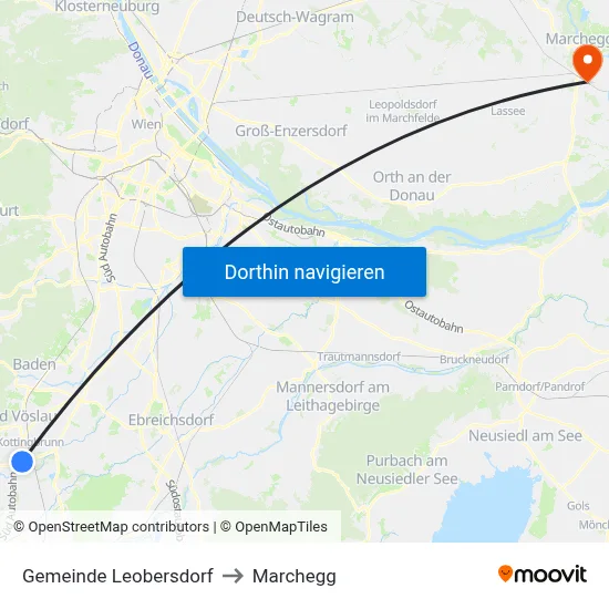Gemeinde Leobersdorf to Marchegg map